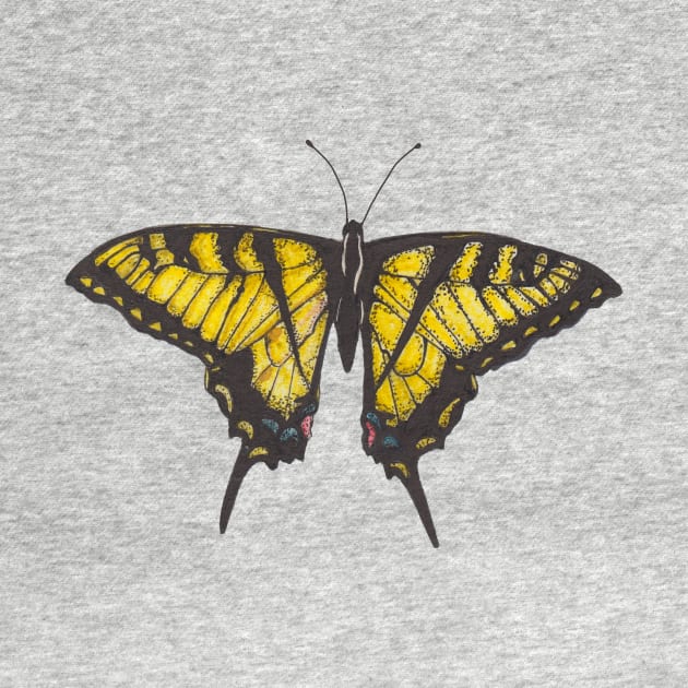 Big beautiful yellow butterfly Machaon by deadblackpony